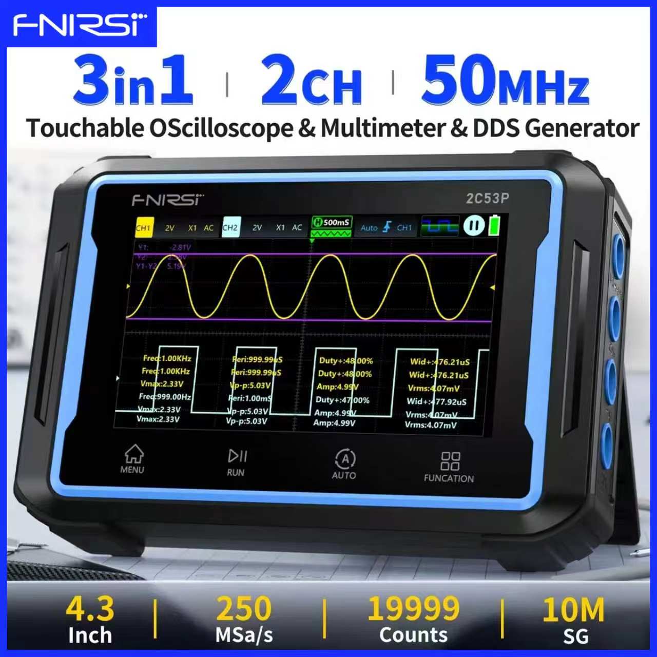 Signal Generator Spectrum Analyzer - Oscilloscope numérique à écran tactile FNIRSI